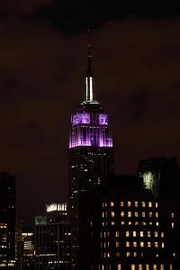 Empire state building goes purple