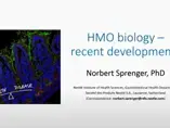 HMO biology – recent developments