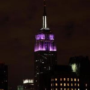 Empire state building goes purple